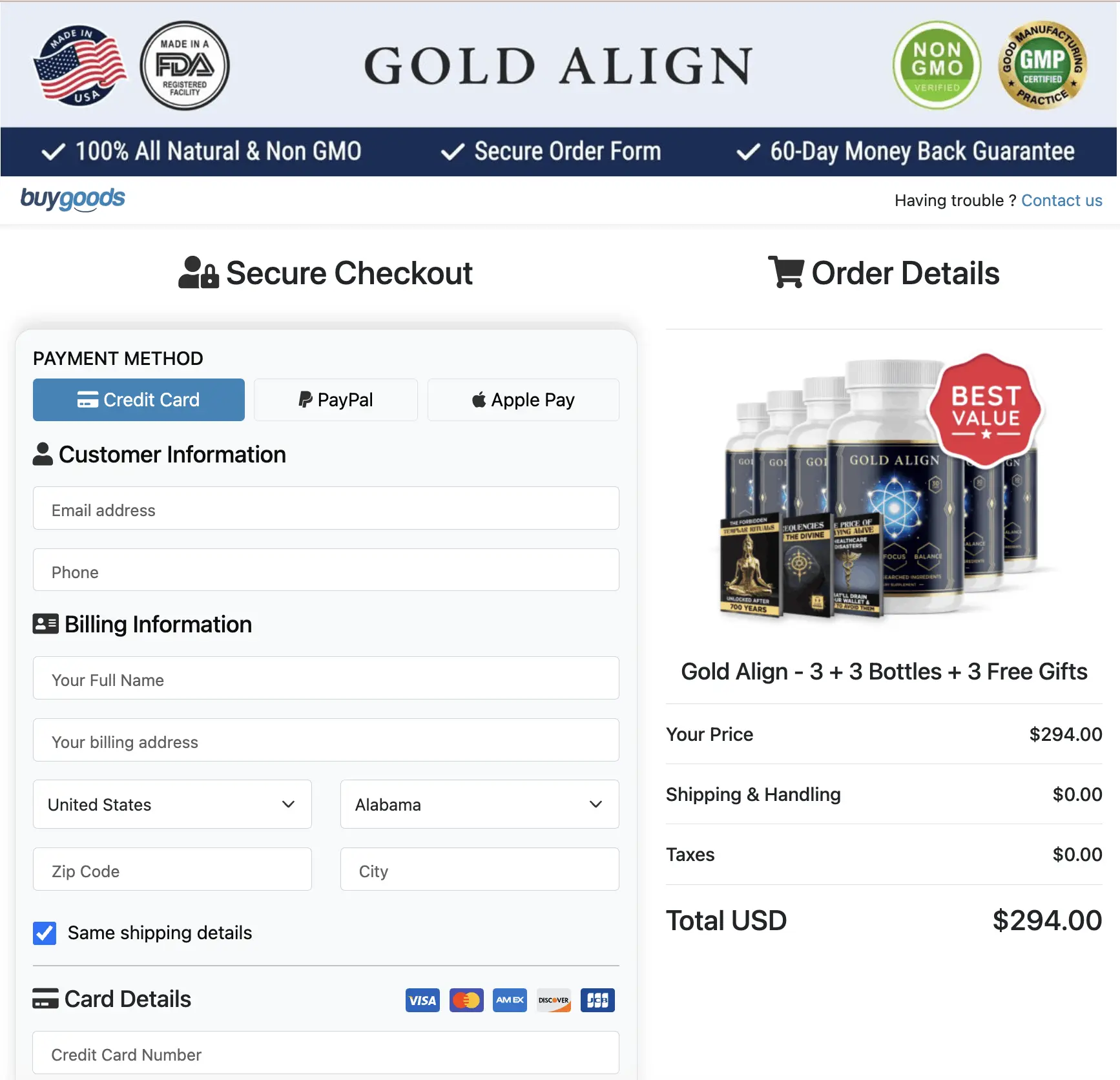 Gold Align Order Now